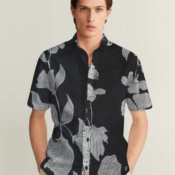 Men's Multicolor Abstract Shirt - Picture 3 of 10